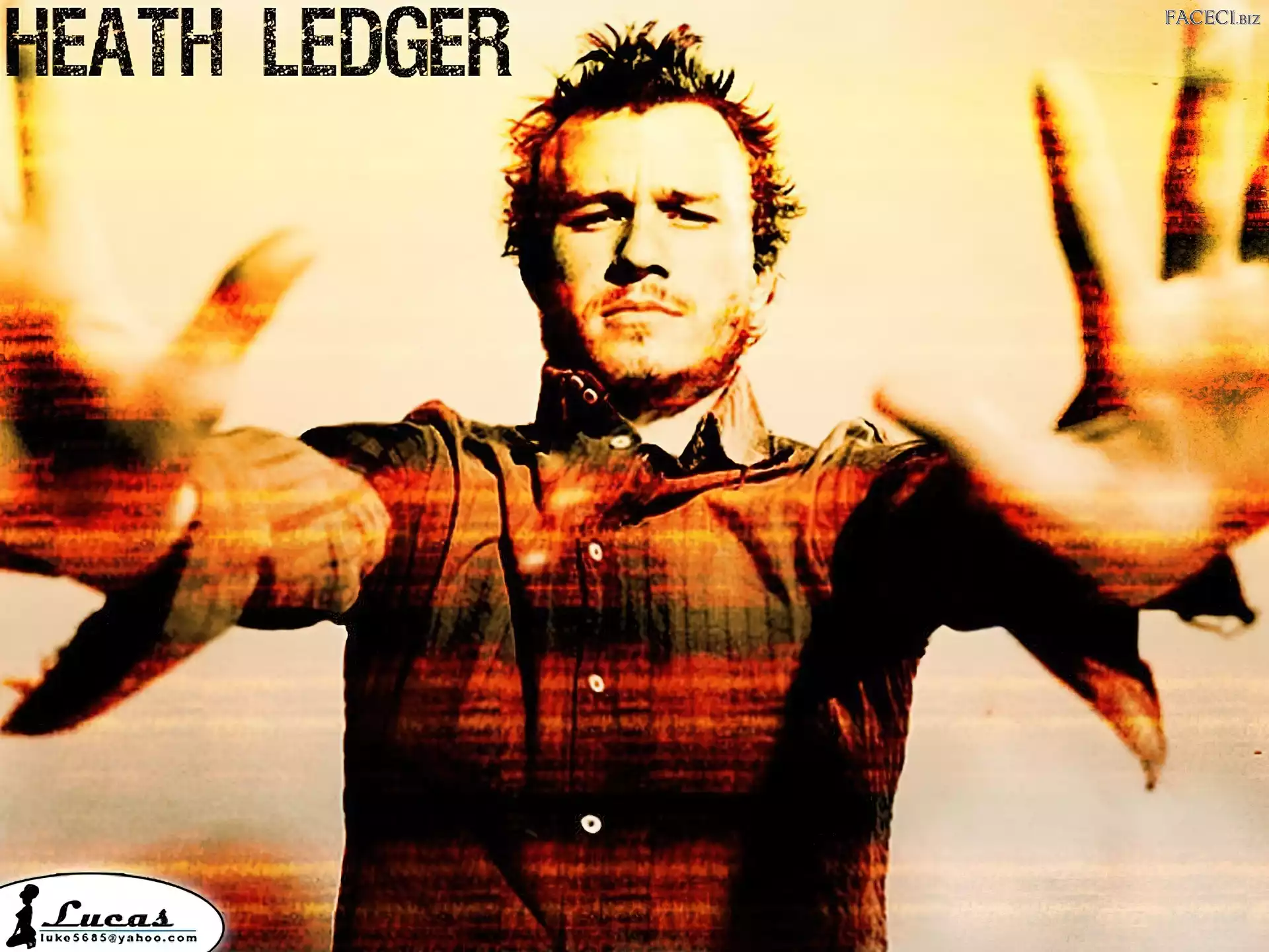ręce, Heath Ledger, twarz
